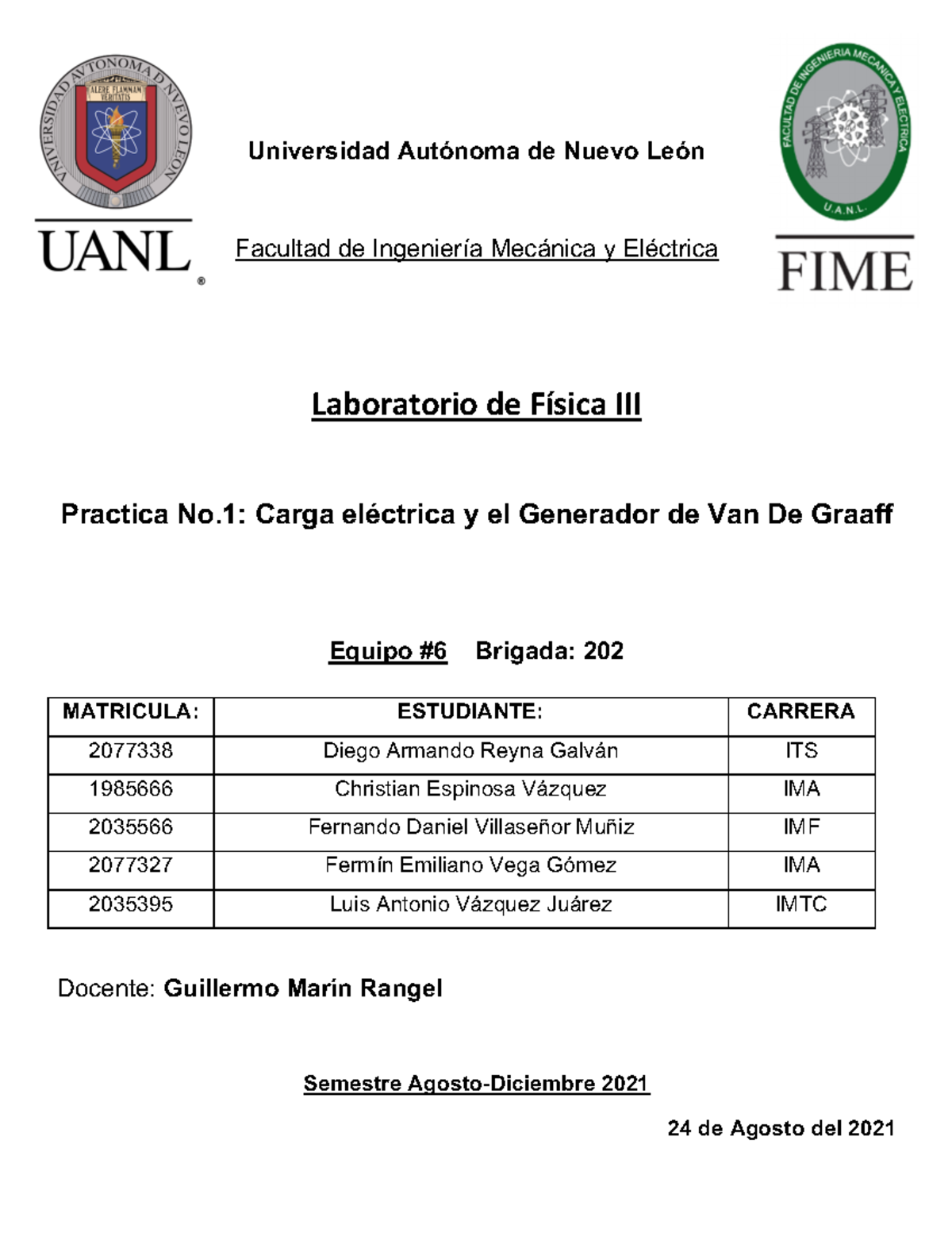 Practica 1 Laboratorio Fisica 3 Practica de Multimetro - Universidad ...