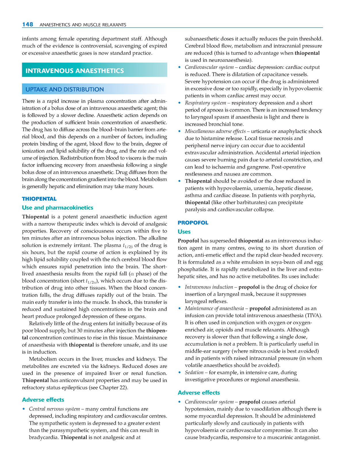 Clinical Pharmacology- Intravenous Anaesthetics - 148 ANAESTHETICS AND ...