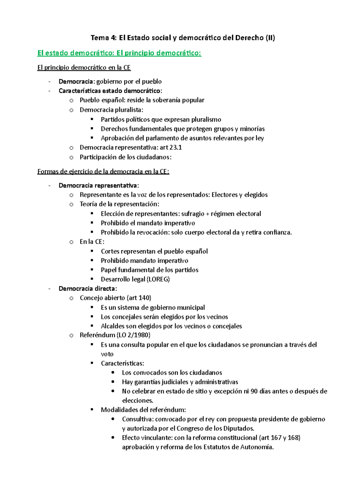 Tema 4: El Estado Social Y Democratico De Derecho En La CE II - Tema 4 ...