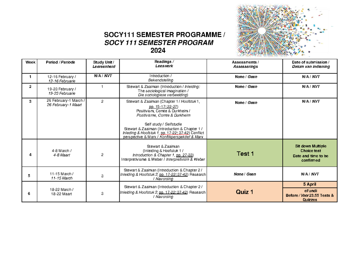 SOCY111+ Semester+ Programme Program+2024+ 003 -2 - SOCY111 SEMESTER ...