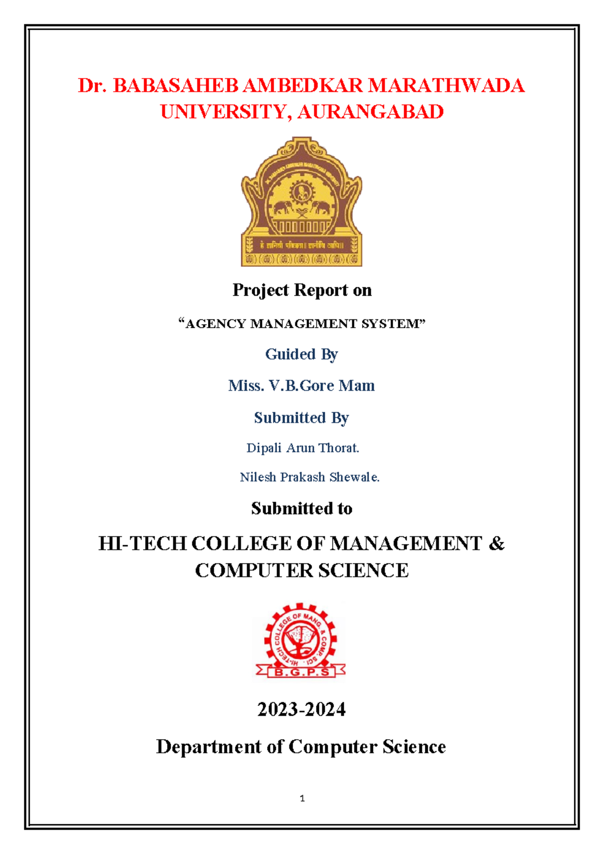 Documentation 123 - Dr. BABASAHEB AMBEDKAR MARATHWADA UNIVERSITY ...