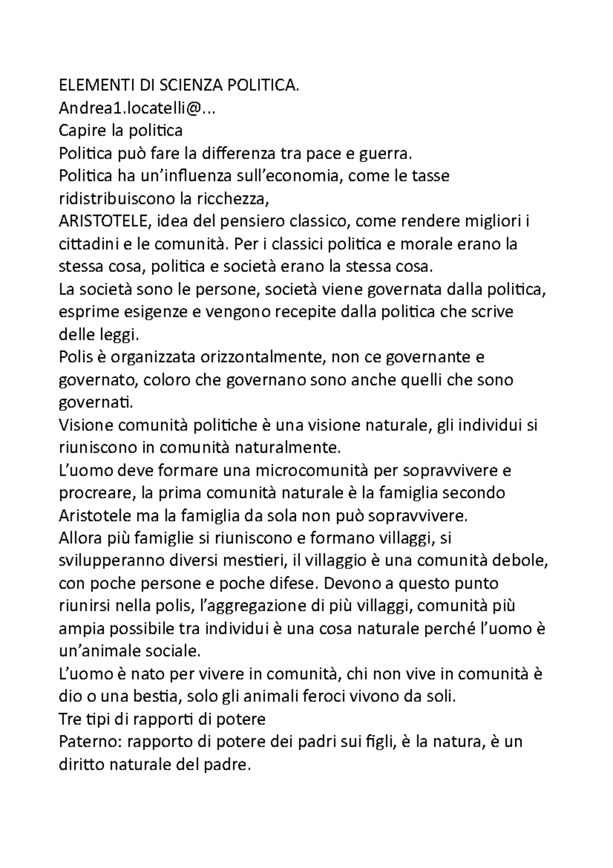 Elementi Di Scieza Politica - ELEMENTI DI SCIENZA POLITICA. Andrea1 ...