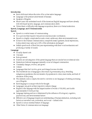 Neurological Bases of SPeech and Language - The Nervous System ...