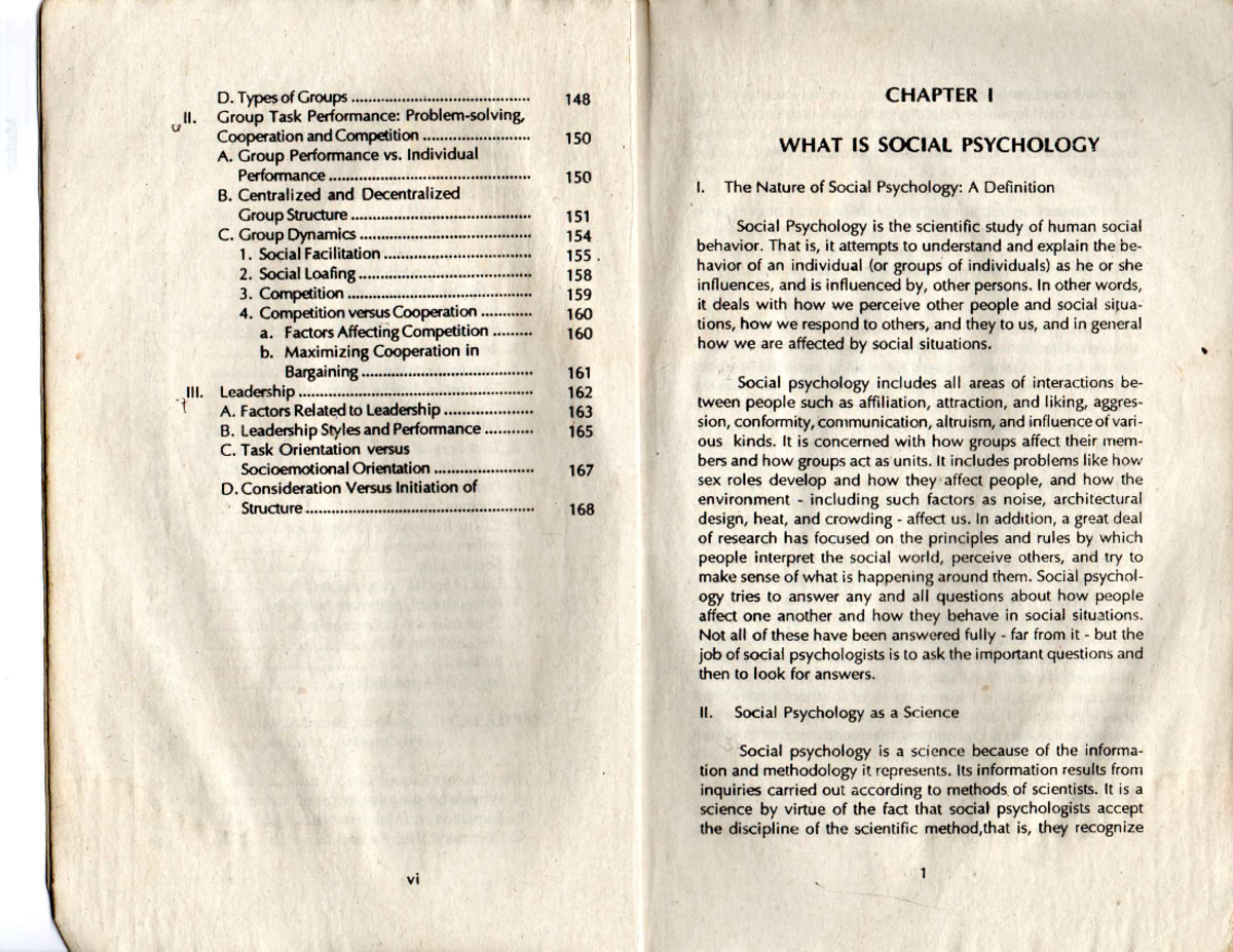 Social Psych Chapter 1 - asdfg - D. Types of Groups 148 CHAPTER I II ...