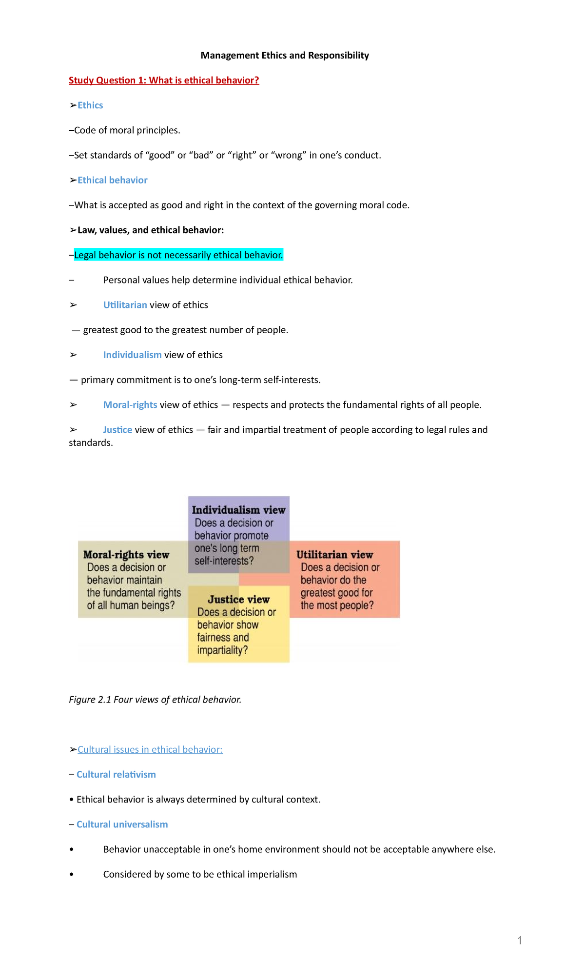 Notes - Ethics & Social Responsibility Notes Notes Notes Notes Notes ...