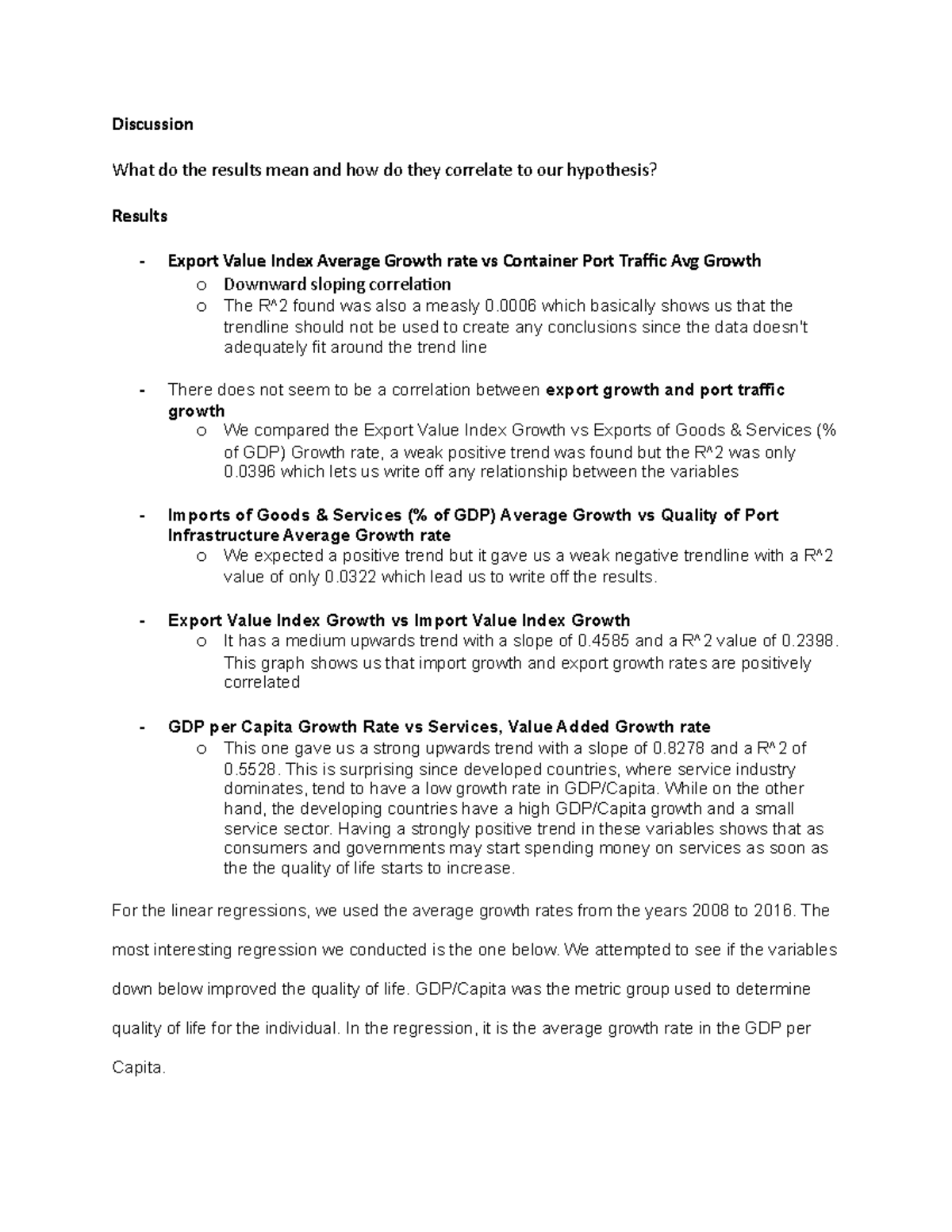 ECON3620 Discussion notes Discussion What do the results mean and