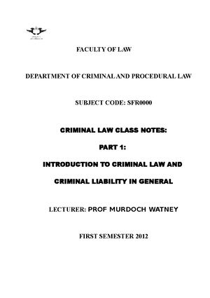 Criminal law question paper - CRL41Y0 - Studocu