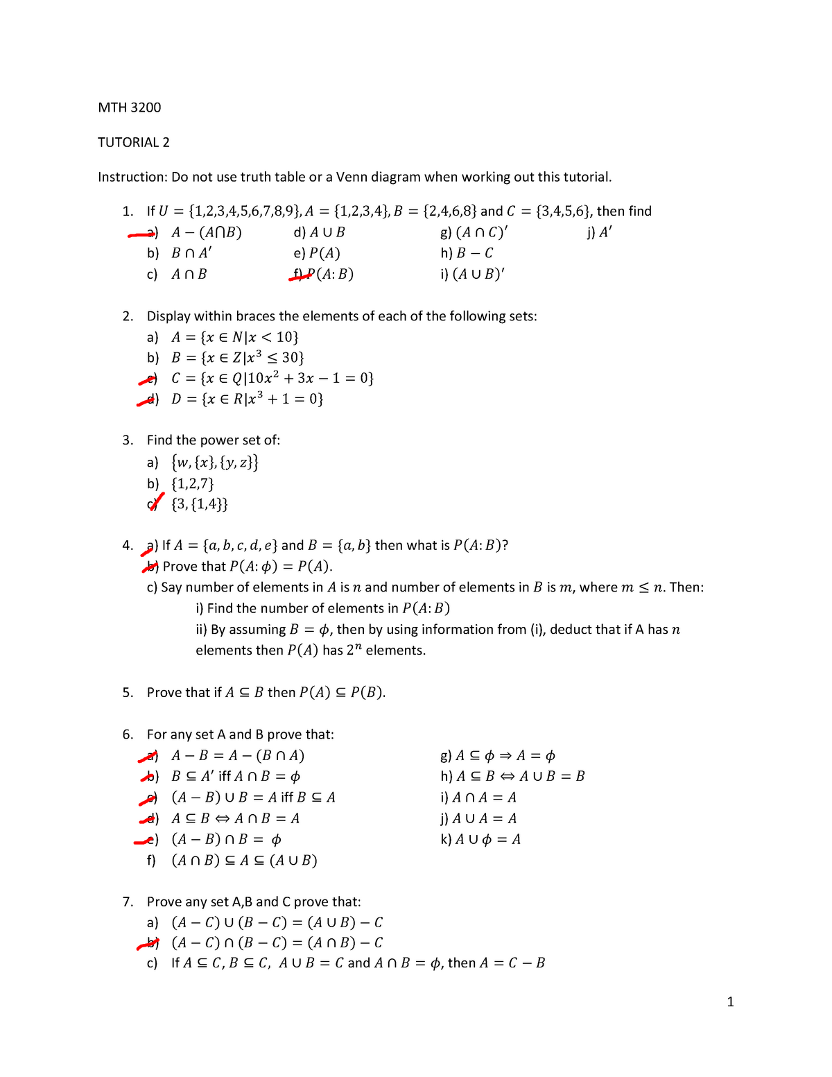 Tutorial 2 Set Theory Algebra Mth30 Studocu