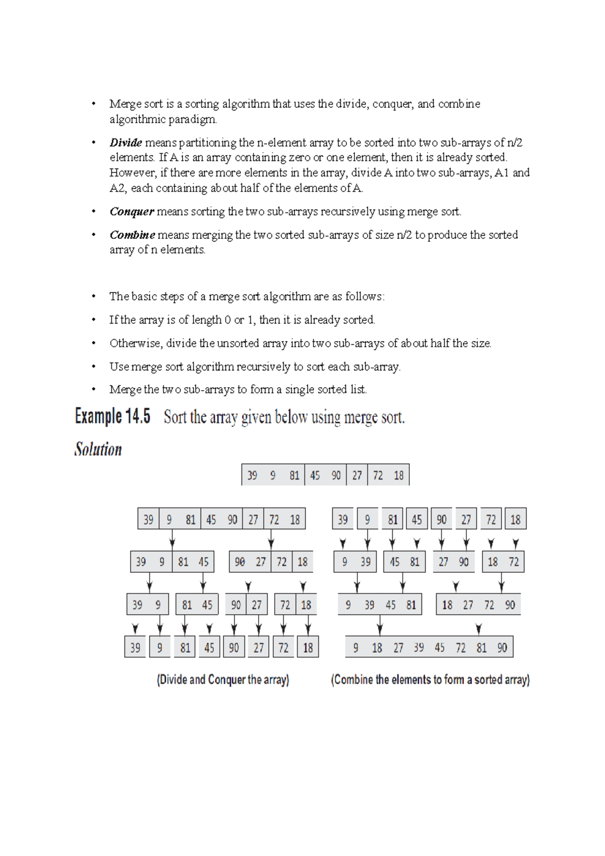 Merge sort ALGO - Merge sort is a sorting algorithm that uses the ...