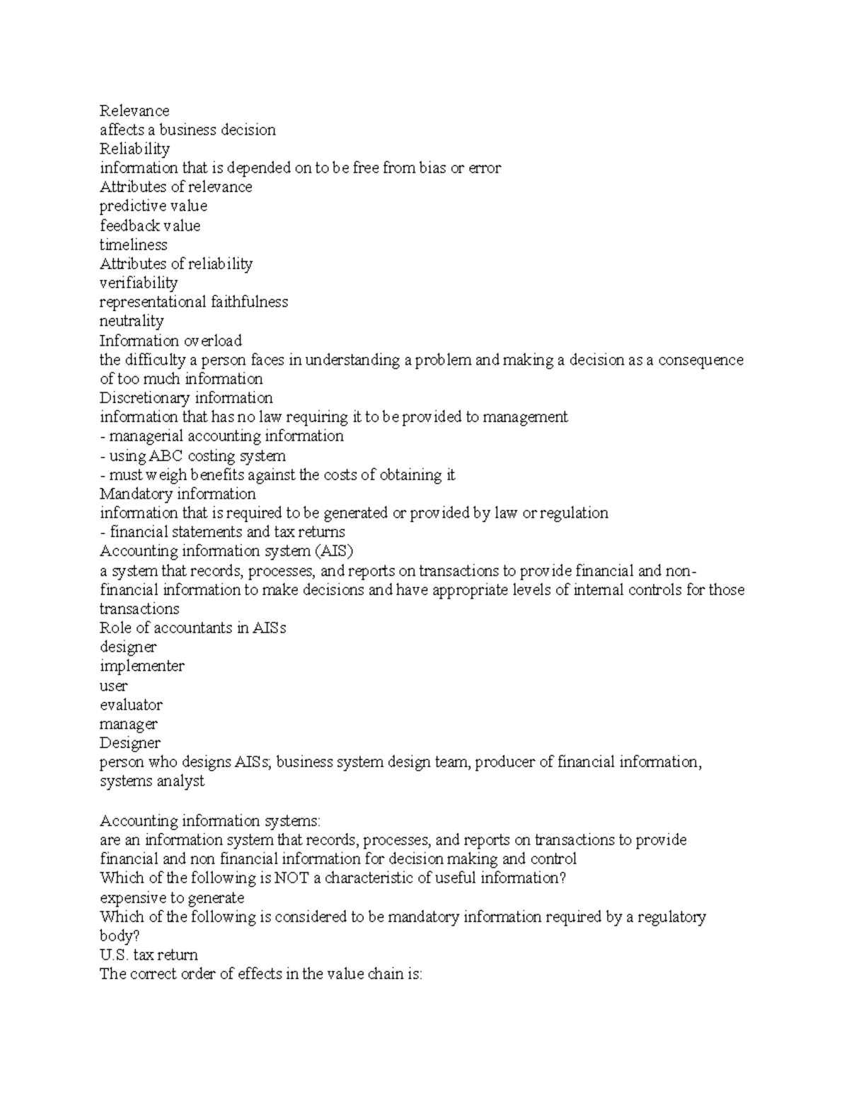 accounting case study quizlet