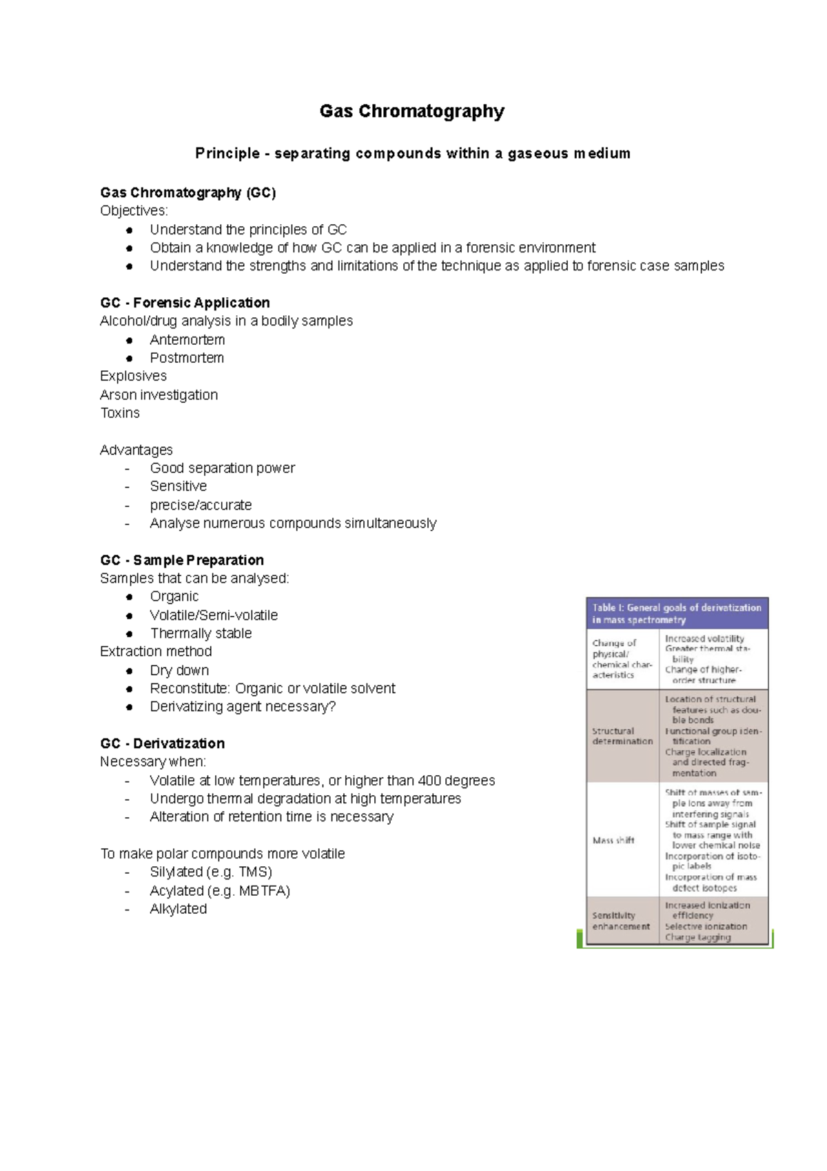 Gas chromatography Gas Chromatography Principle separating