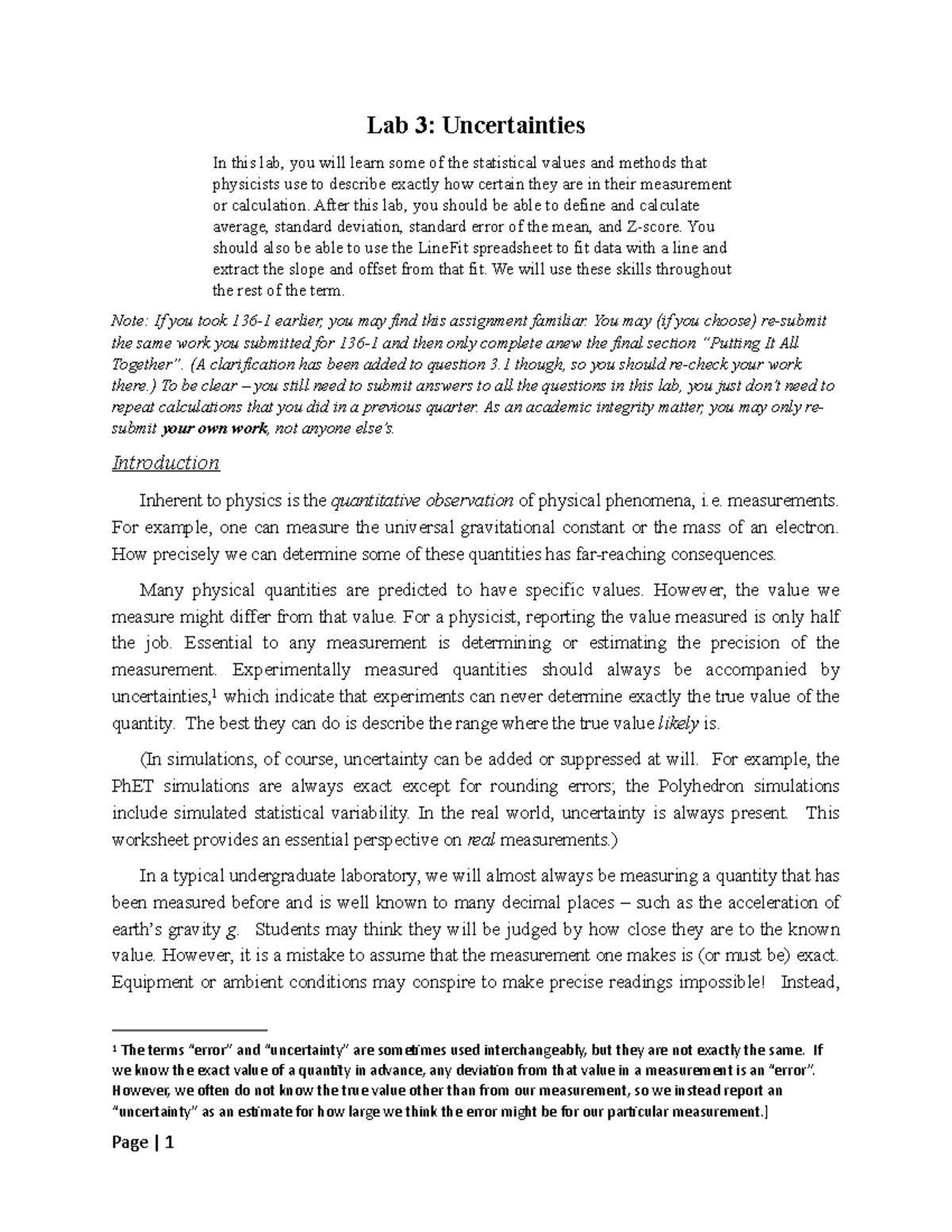 2022W 136-2 03 Uncertainties - Lab 3: Uncertainties In this lab, you ...