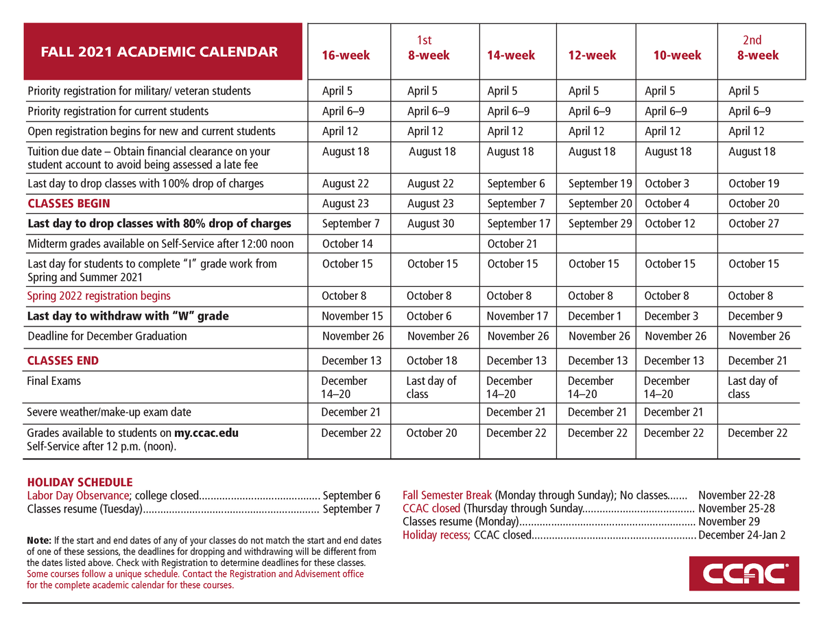 Fall 2021 Academic Calendar FALL 2021 ACADEMIC CALENDAR 1st 2nd 16