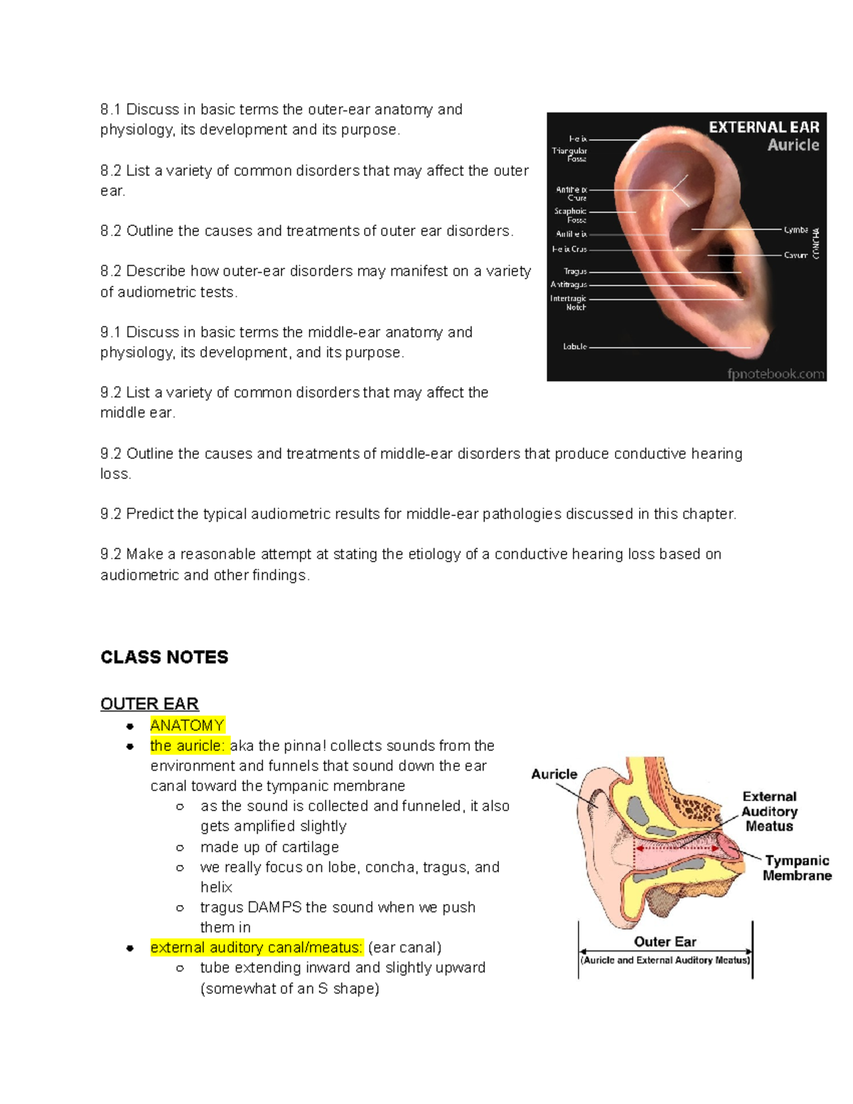 Audiology 9 7 22-9 14 22-9 21 22 - 8 Discuss In Basic Terms The Outer ...