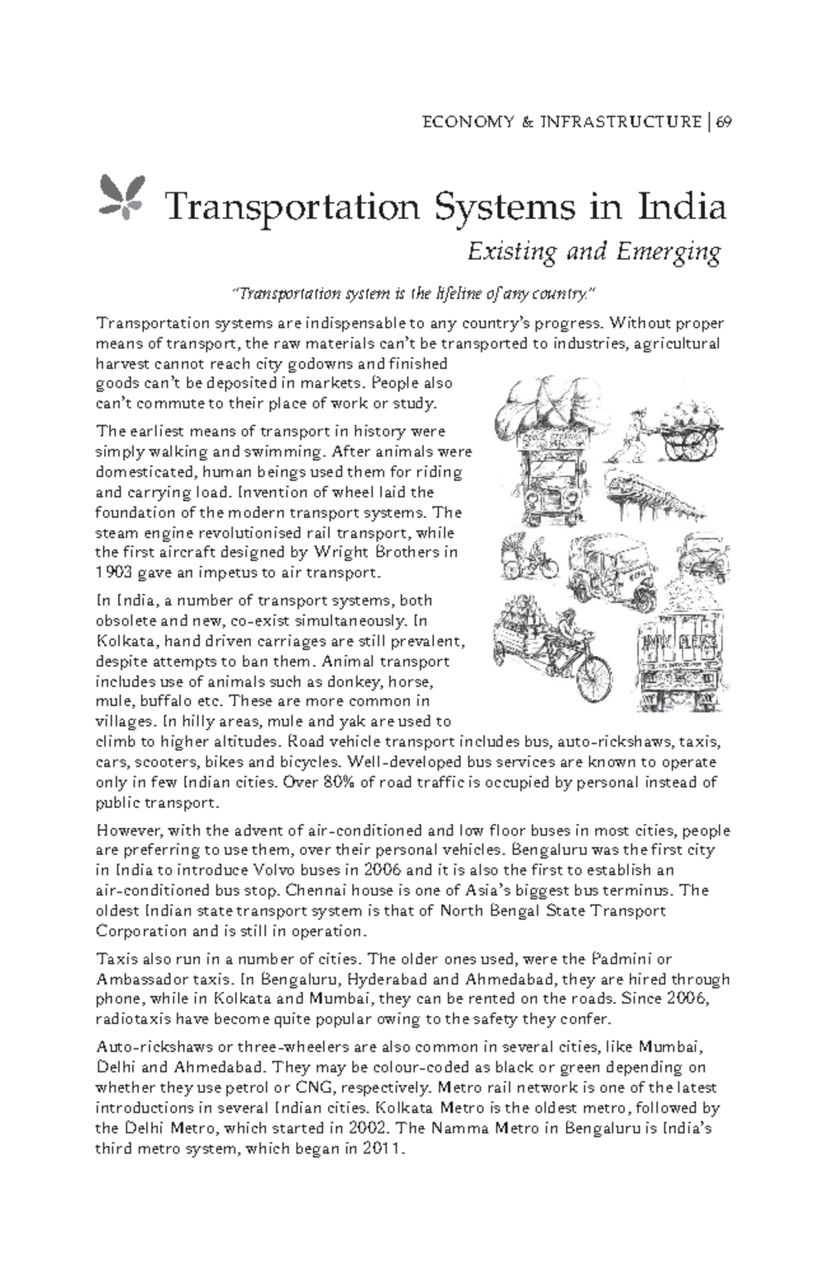 Topic Transportation Systems In India And Two Other Topics Covered 