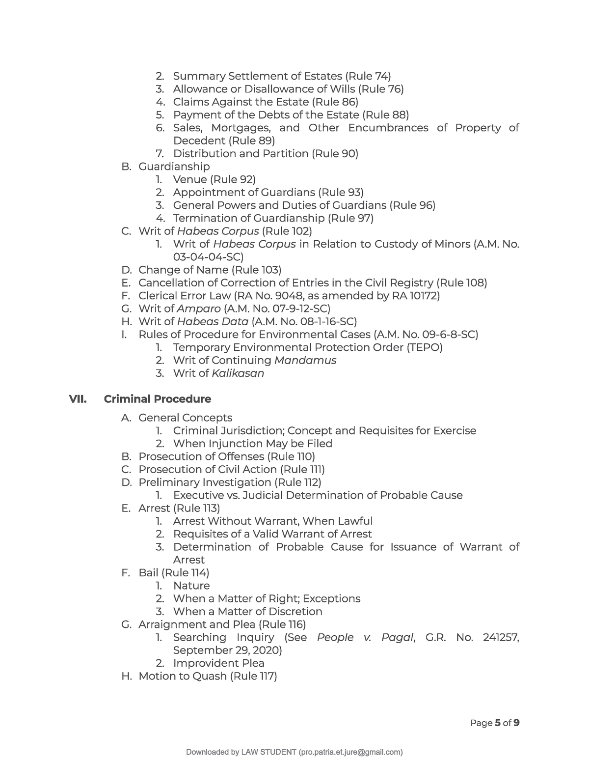 2023 Syllabus Criminal Procedure - School of Law - Studocu