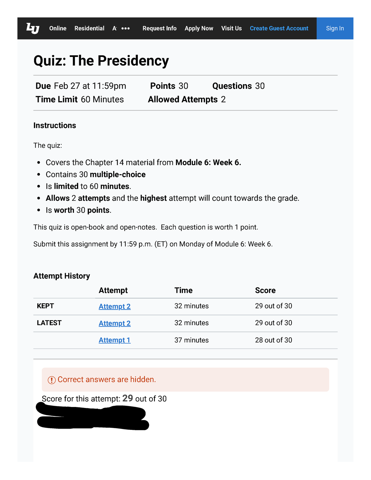 Quiz The Presidency GOVT220 American Government (B01)2 - Skip To Main ...