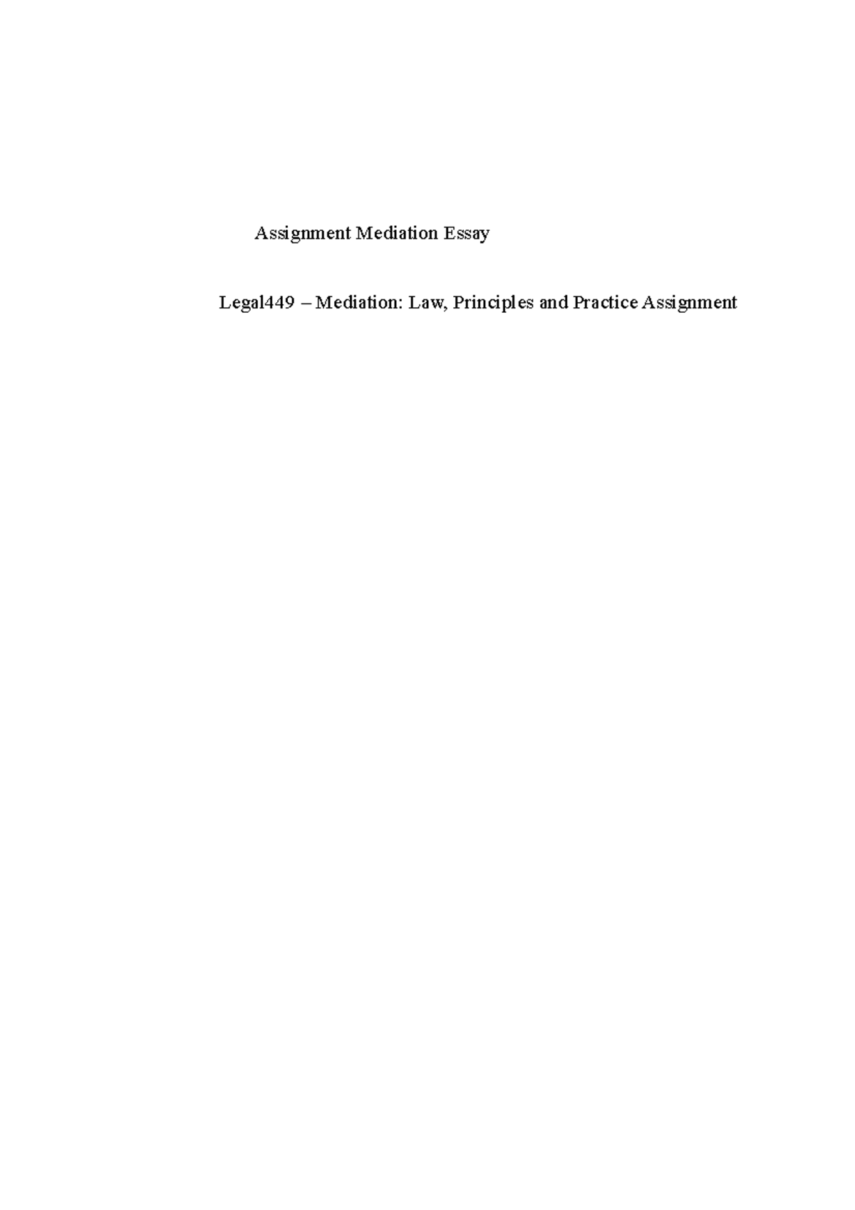 what is mediation essay