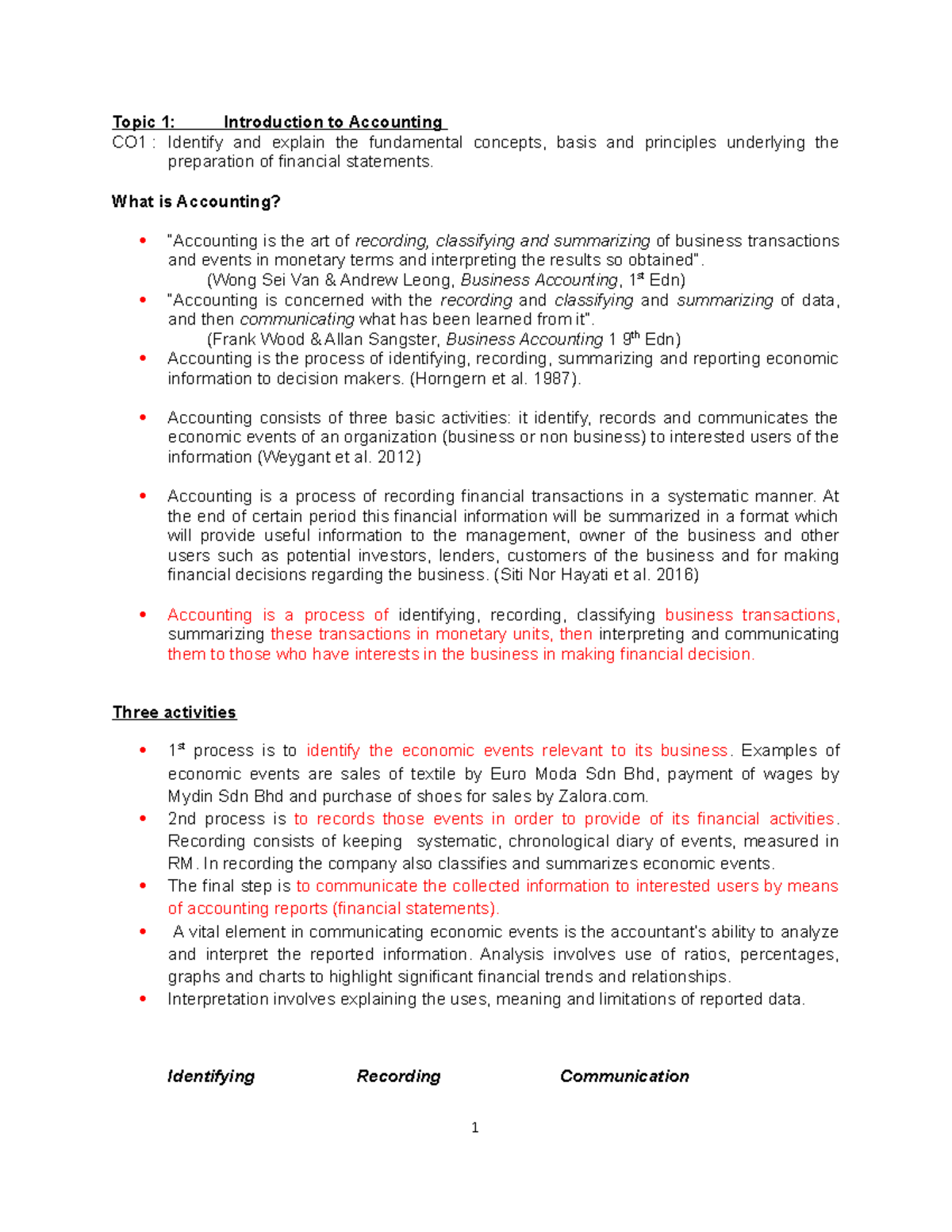 Chapter 1 Introduction to accounting - Accounting - UTM - Studocu