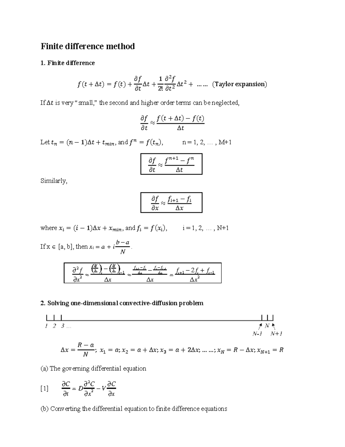 Finite difference method - Finite difference method Finite difference 𝑓 ...