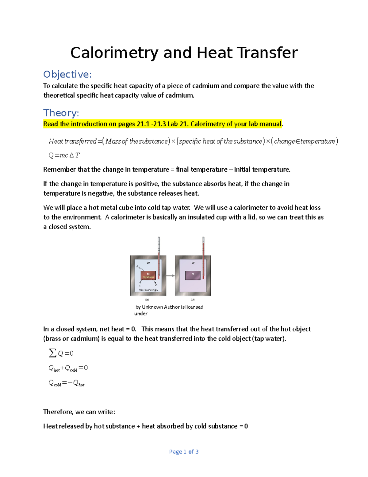 calorimetry-and-heat-transfer-calorimetry-and-heat-transfer-objective