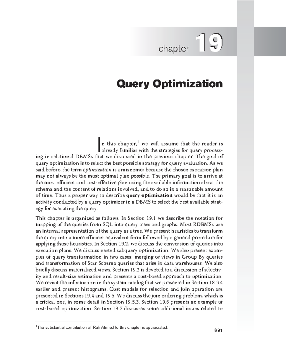 Chapter 19 Query Optimization - Chapter 19 Query Optimization I N This ...