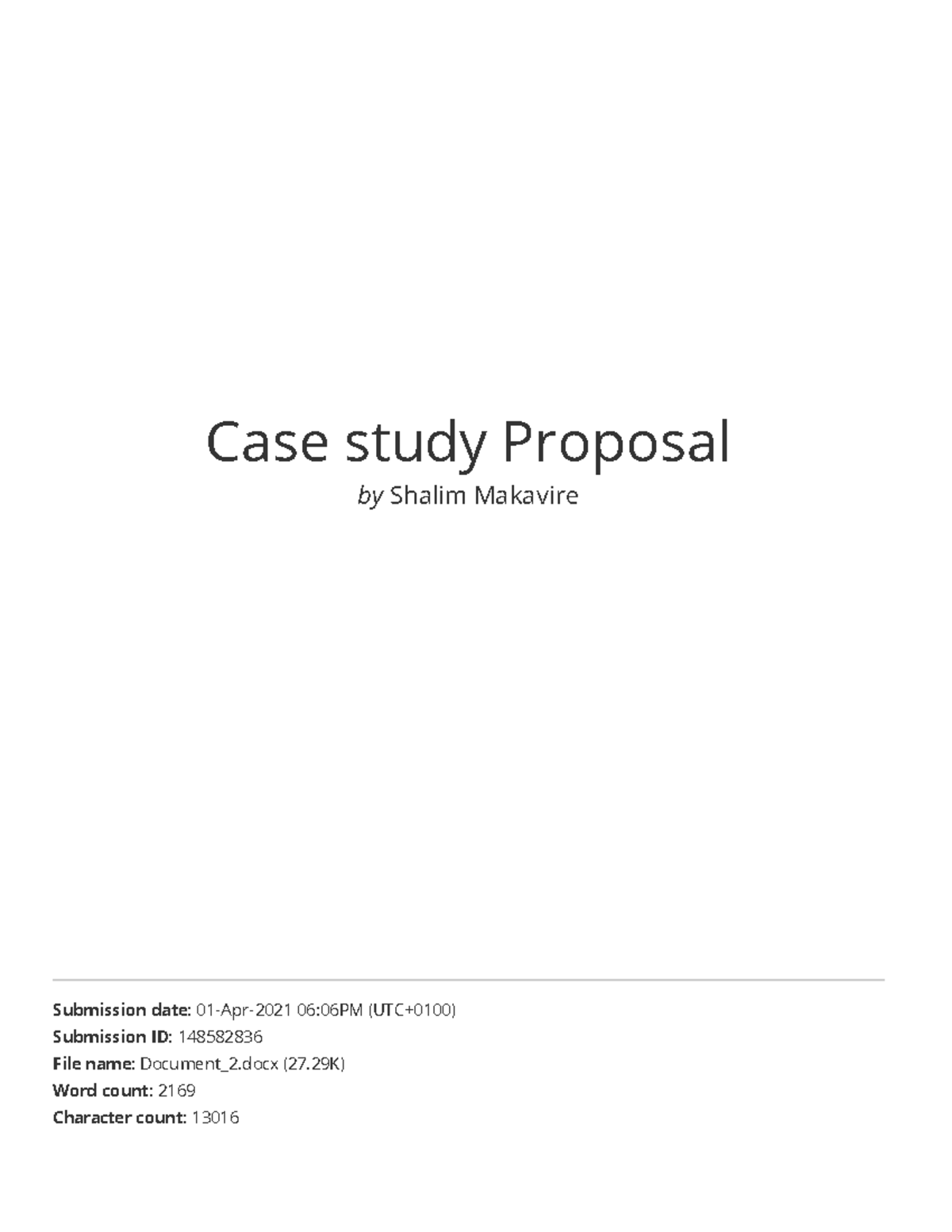 what is a case study proposal