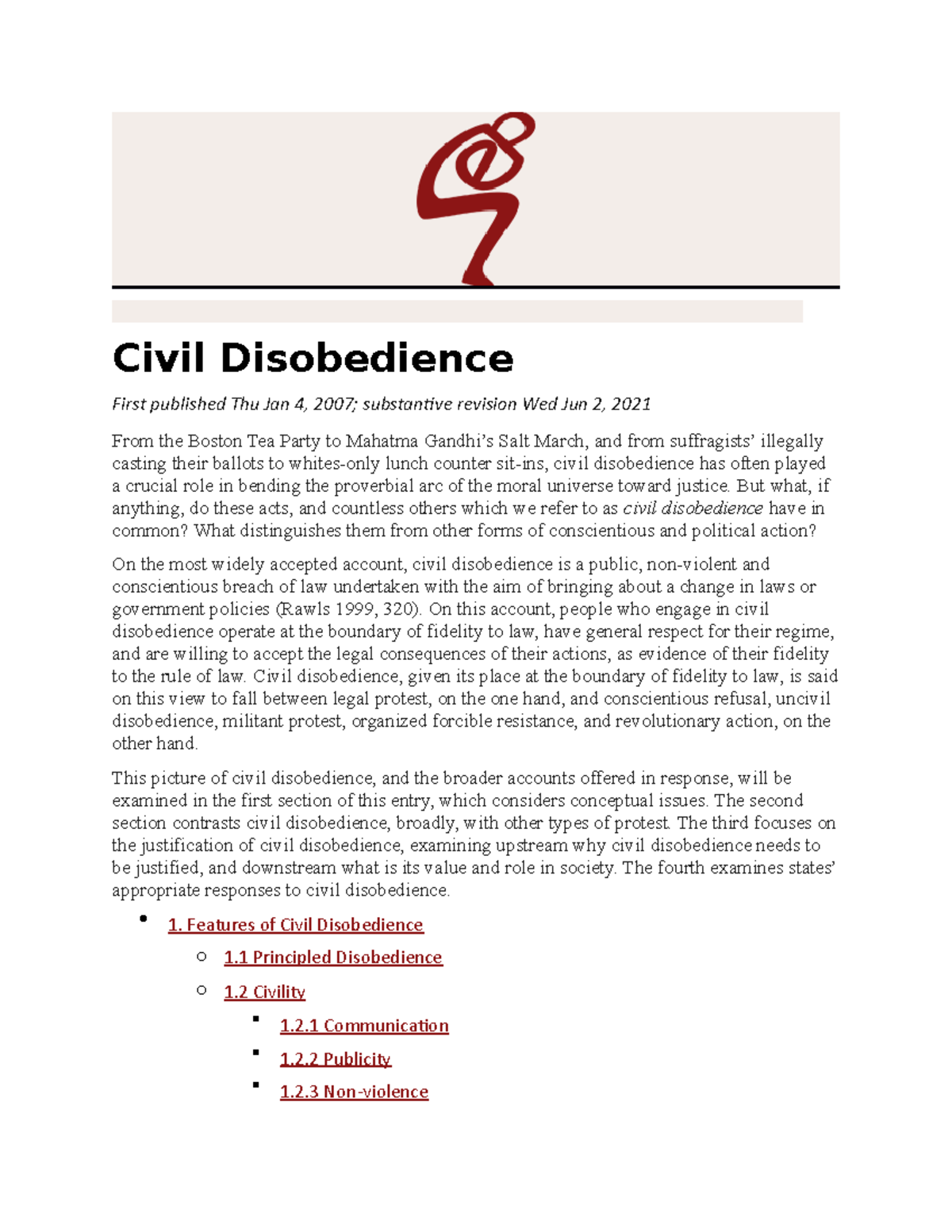 civil disobedience synthesis essay