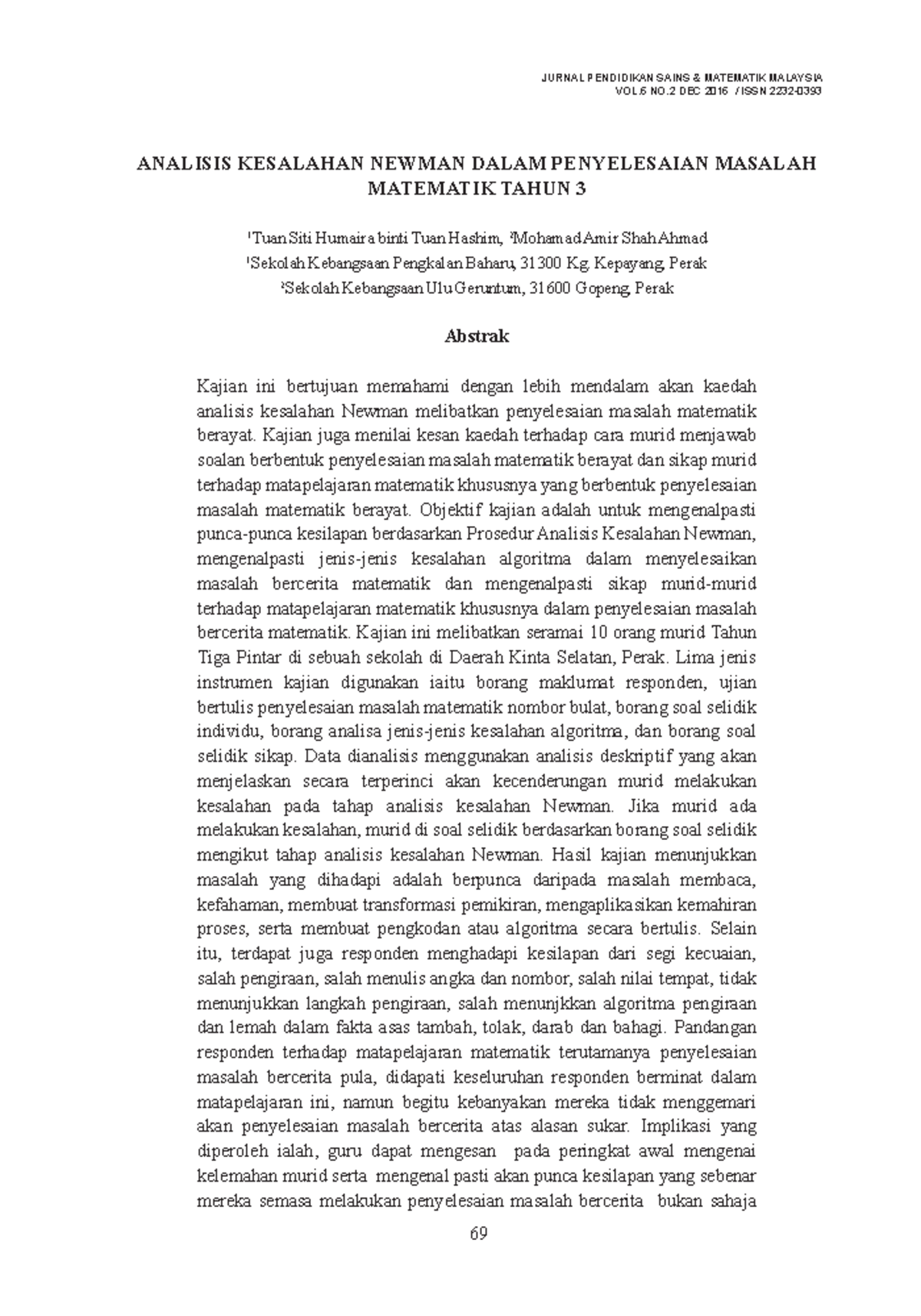 Norazilawati,+ Analysis+ Errors+IN+ Newman+ Mathematical+ Problem+ ...