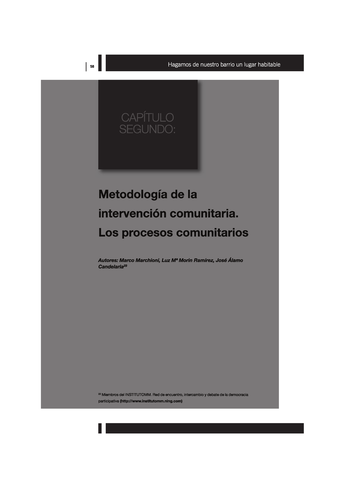 Metodologia Comunitaria Manual De Intervencion Comunitaria En Barrios ...