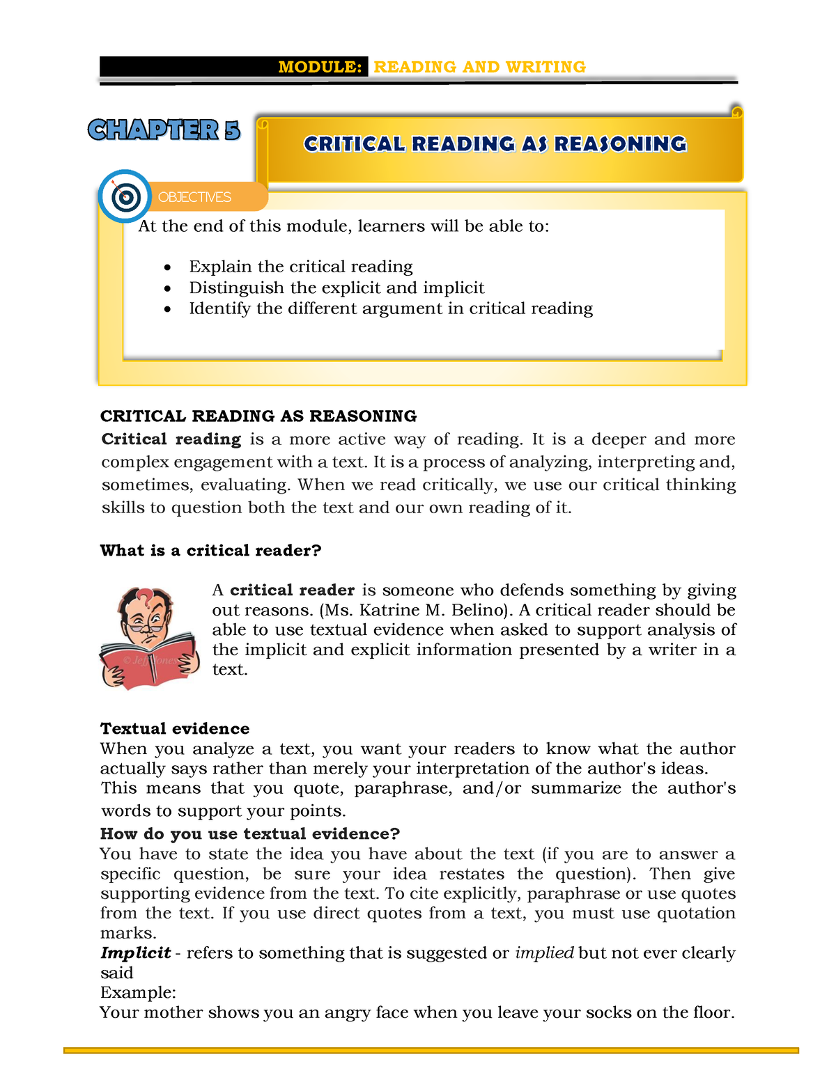 critical reading as reasoning essay