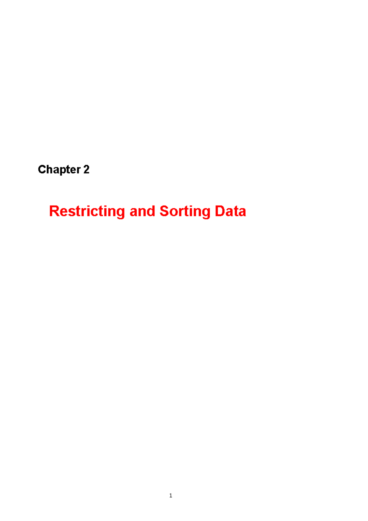 Restricting And Sorting Data In Sql