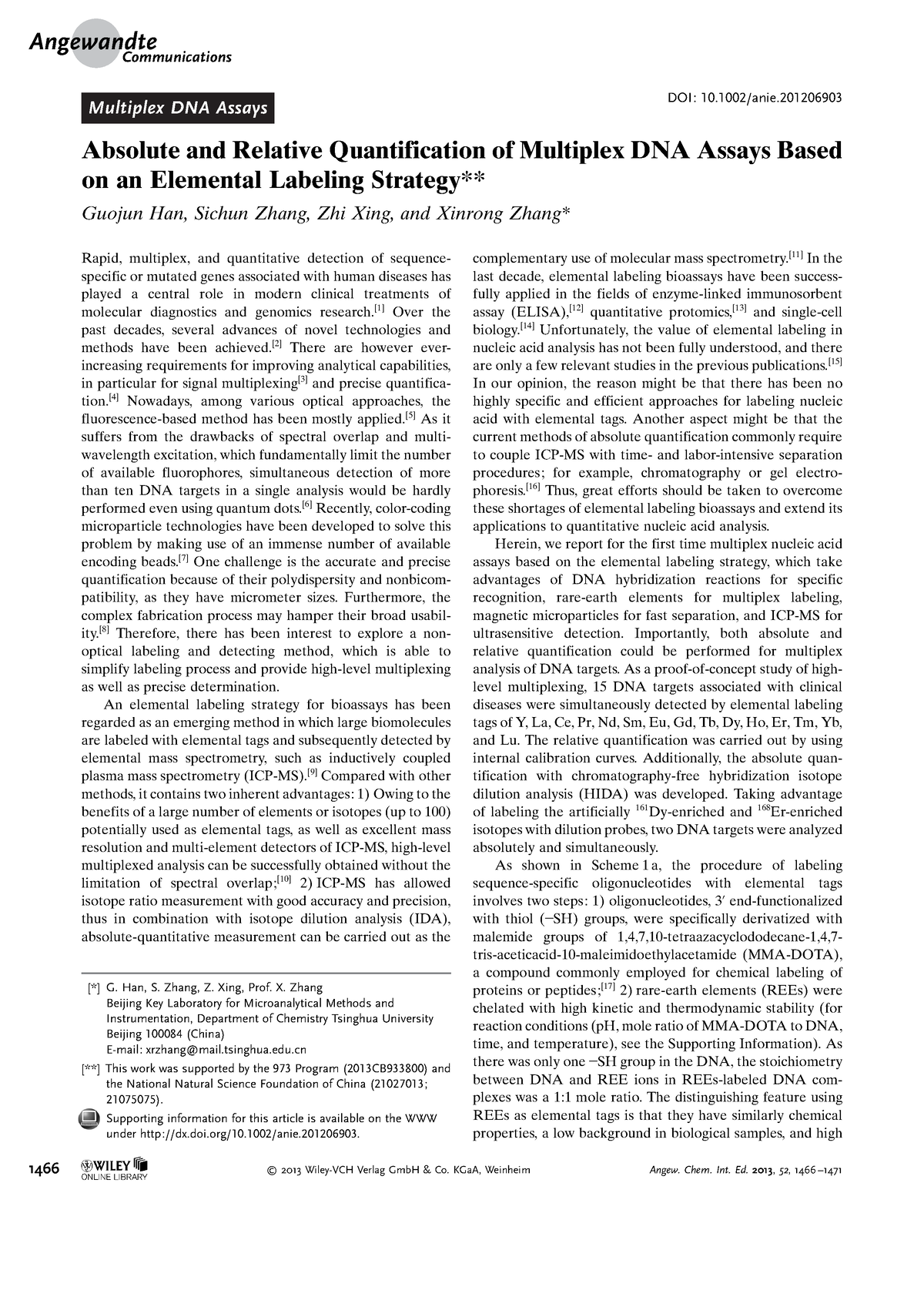 Absolute And Relative Quantification Of Multiplex Dna Assays Based On An Elemental Labeling 5817