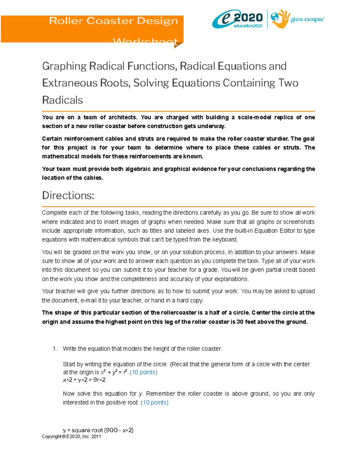 Ptw roller coaster design - Graphing Radical Functions, Radical ...