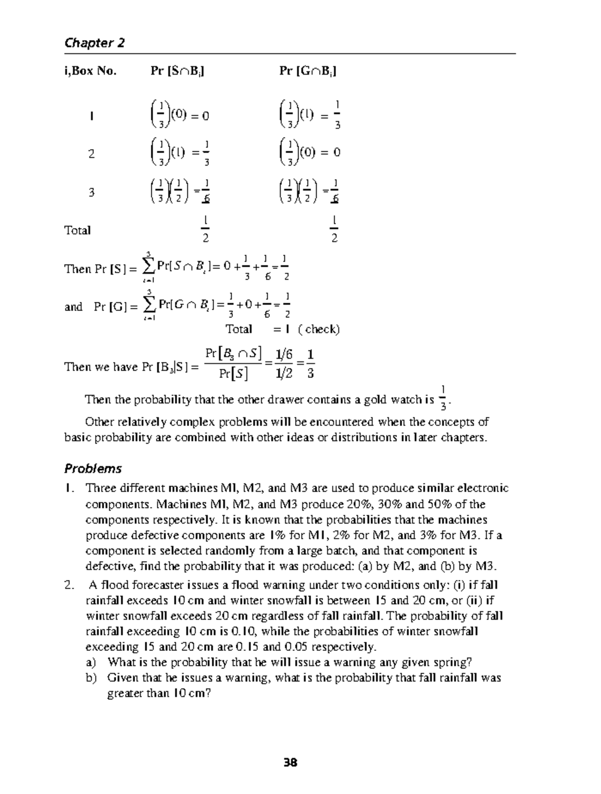 Summary Numbers - i,Box No. Pr [S∩∩∩∩∩Bi] Pr [G∩∩∩∩∩Bi] 1 1 1 ( ) = 0 ...