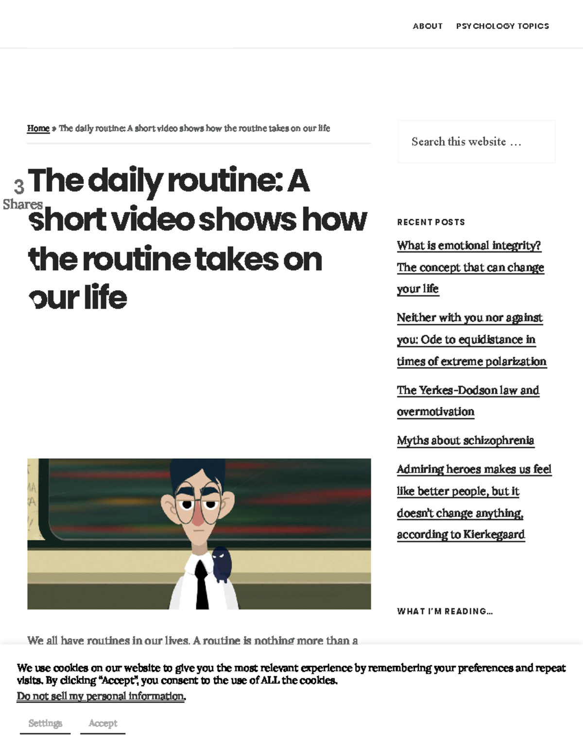 The daily routine A short video shows how the routine takes on our life ...
