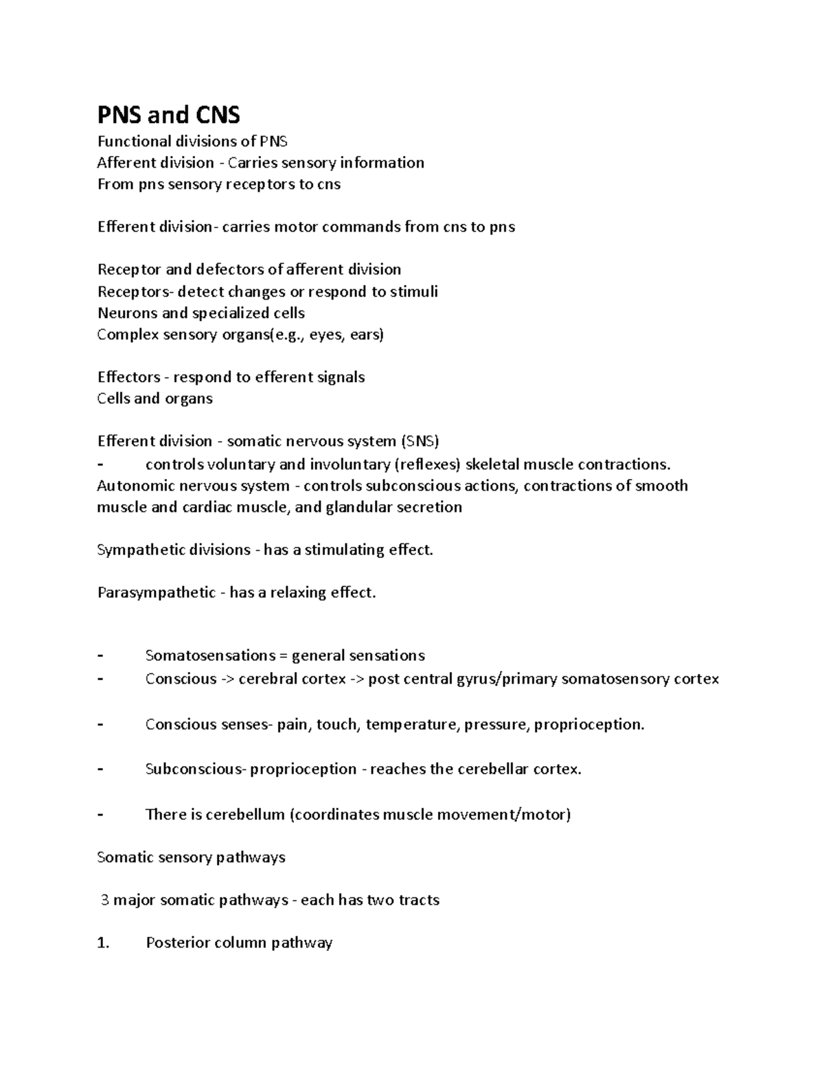 PNS and CNS - The PNS and CNS - PNS and CNS Functional divisions of PNS ...