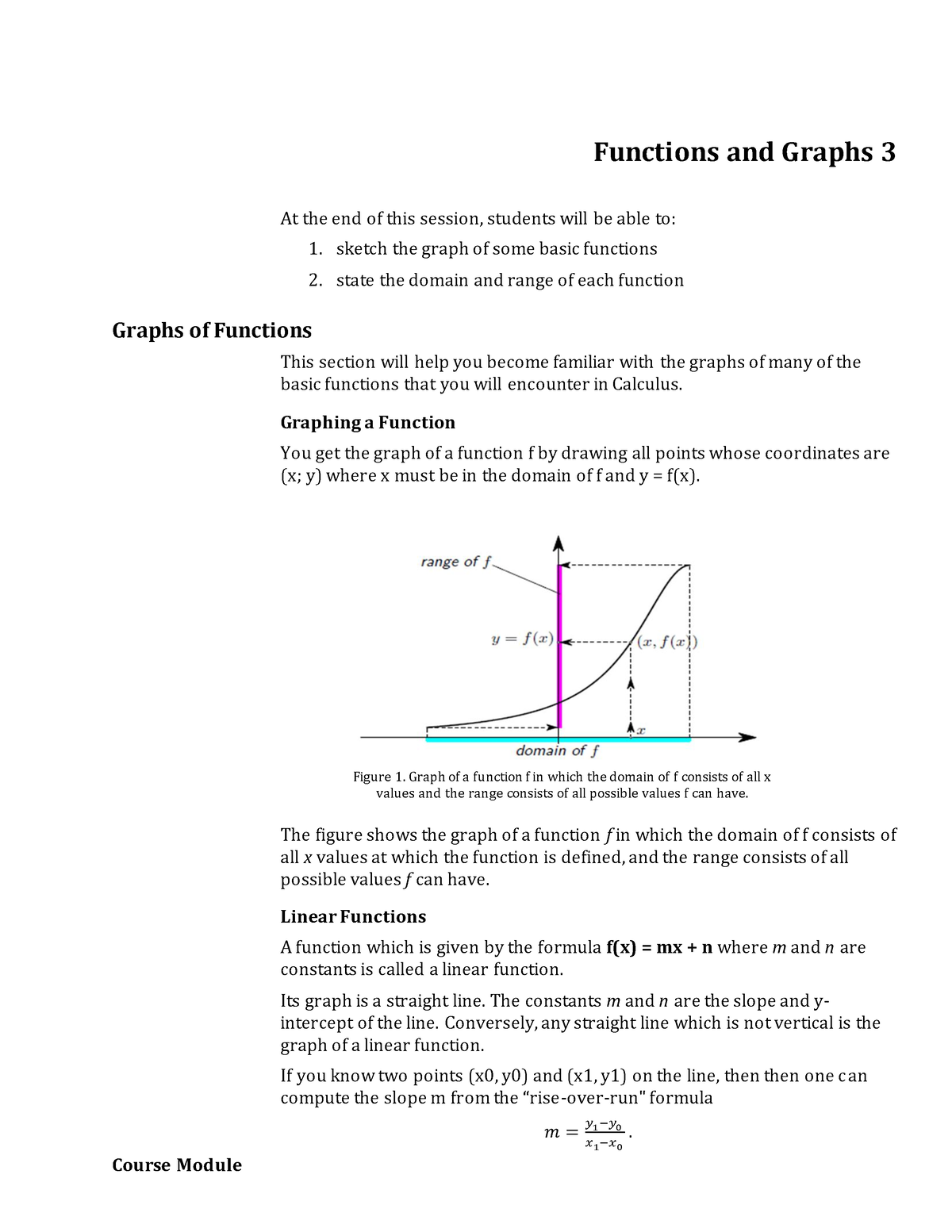 Week003-Module Functions and Graphs 3 - Course Module Functions and ...