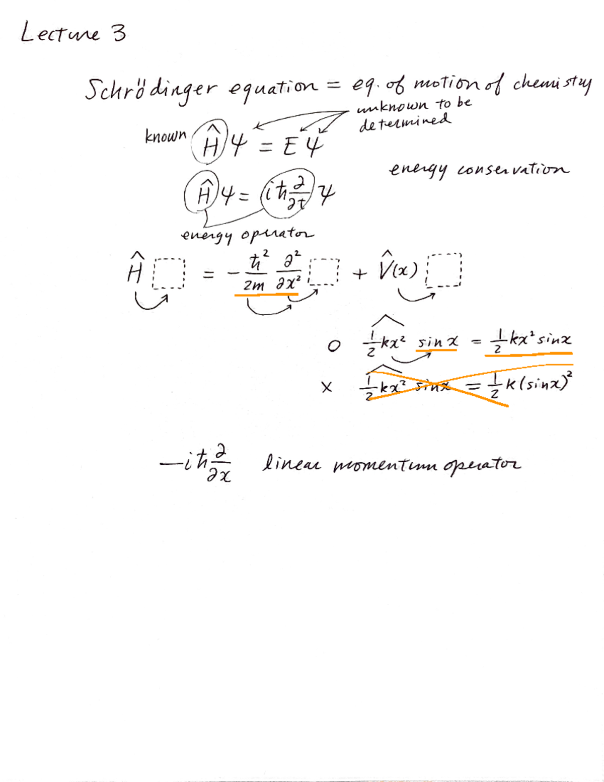 Lecture 3 Solutions - Homework - CHEM 442 Lecture 3 Problems 3-1. List ...