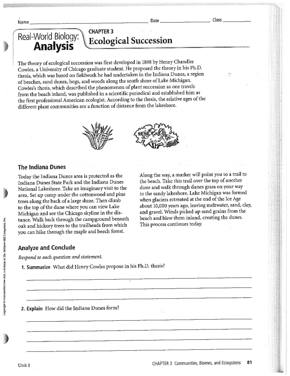 homework ecological succession answer key