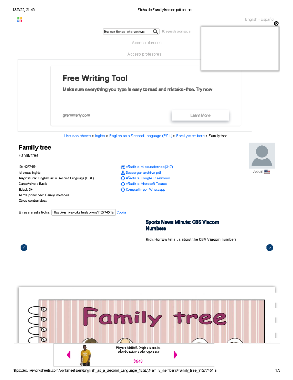 Ficha de Family tree en pdf online - - Studocu