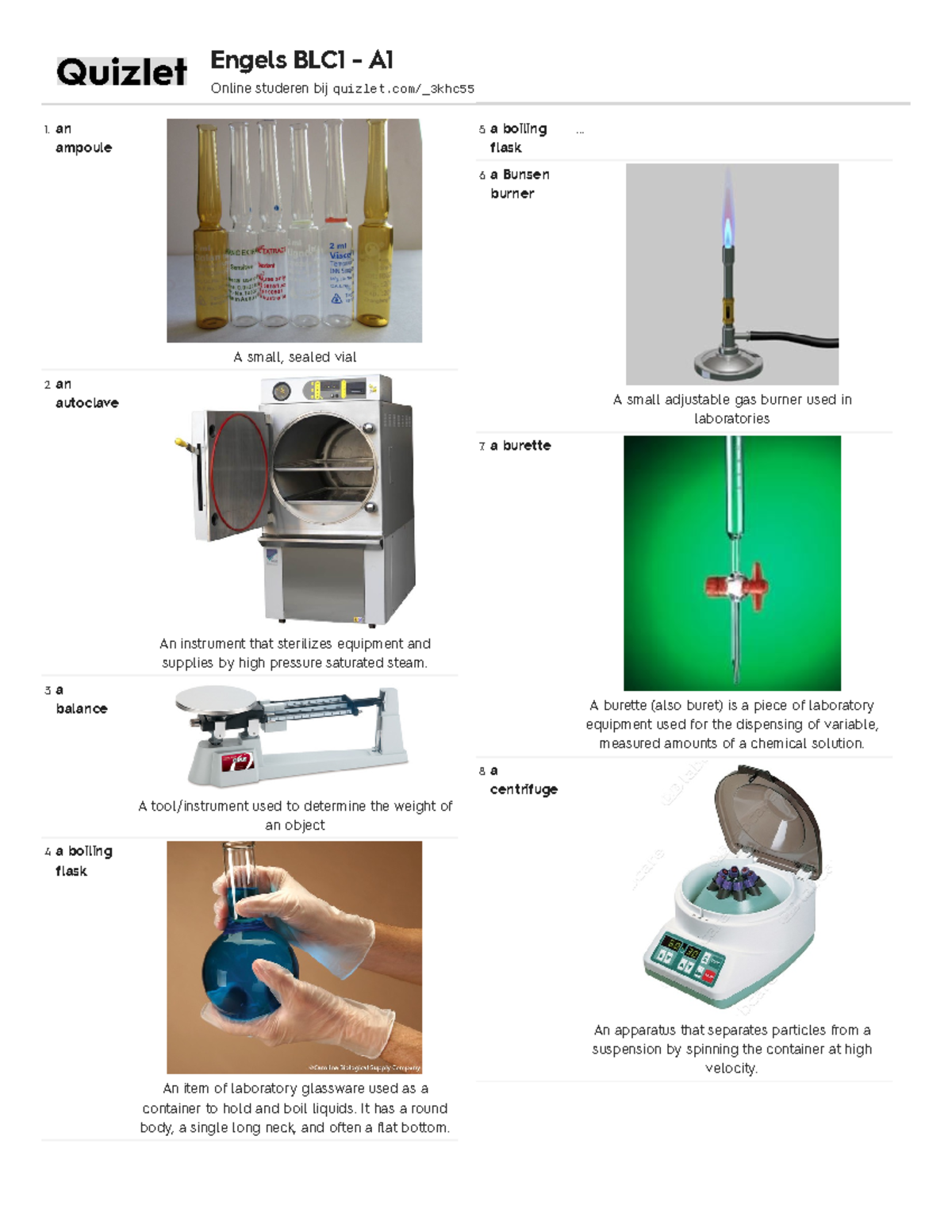 Lab+items Lab ietems an ampoule A small, sealed vial an autoclave
