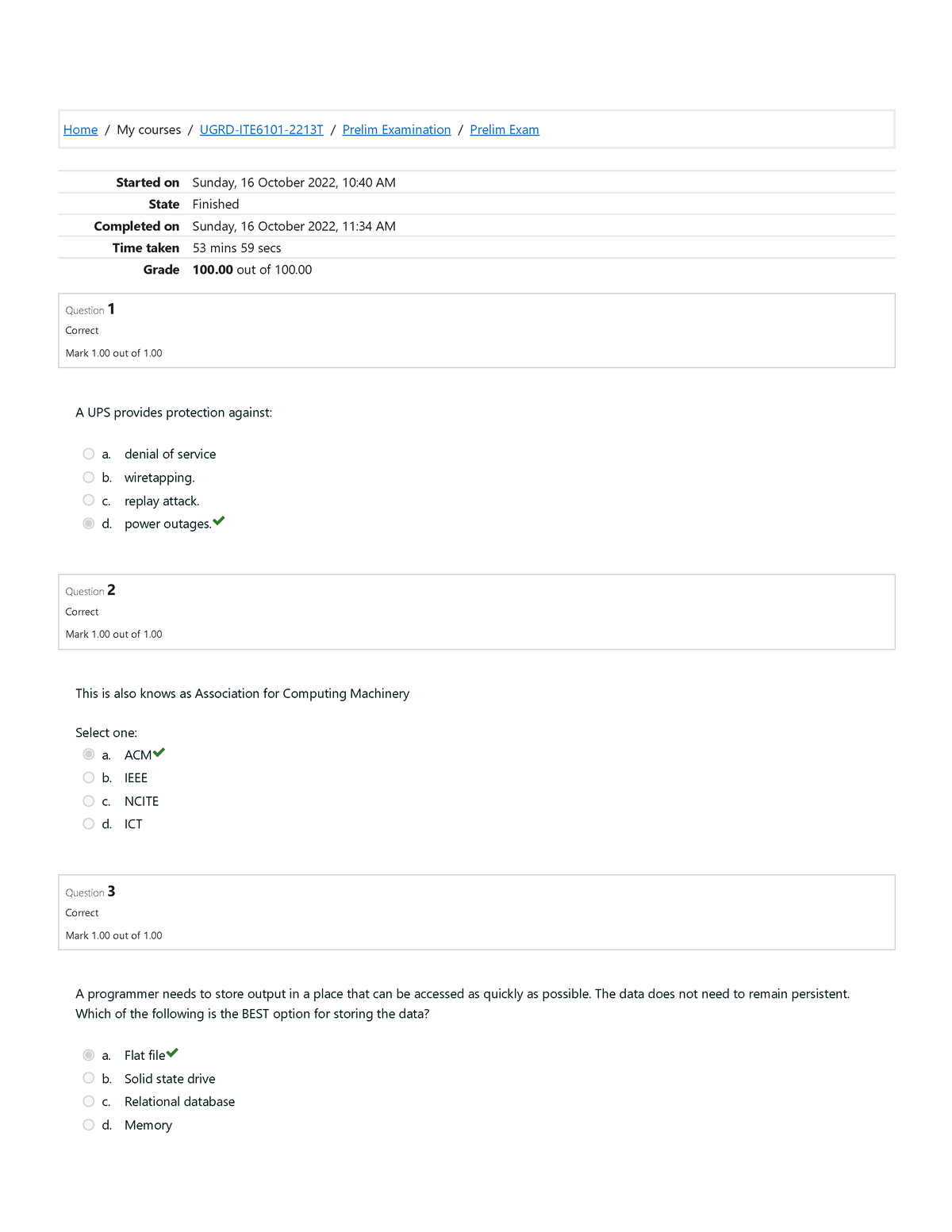 ITE6101 Computing Fundamentals Prelim Exam - Home/My courses/UGRD ...