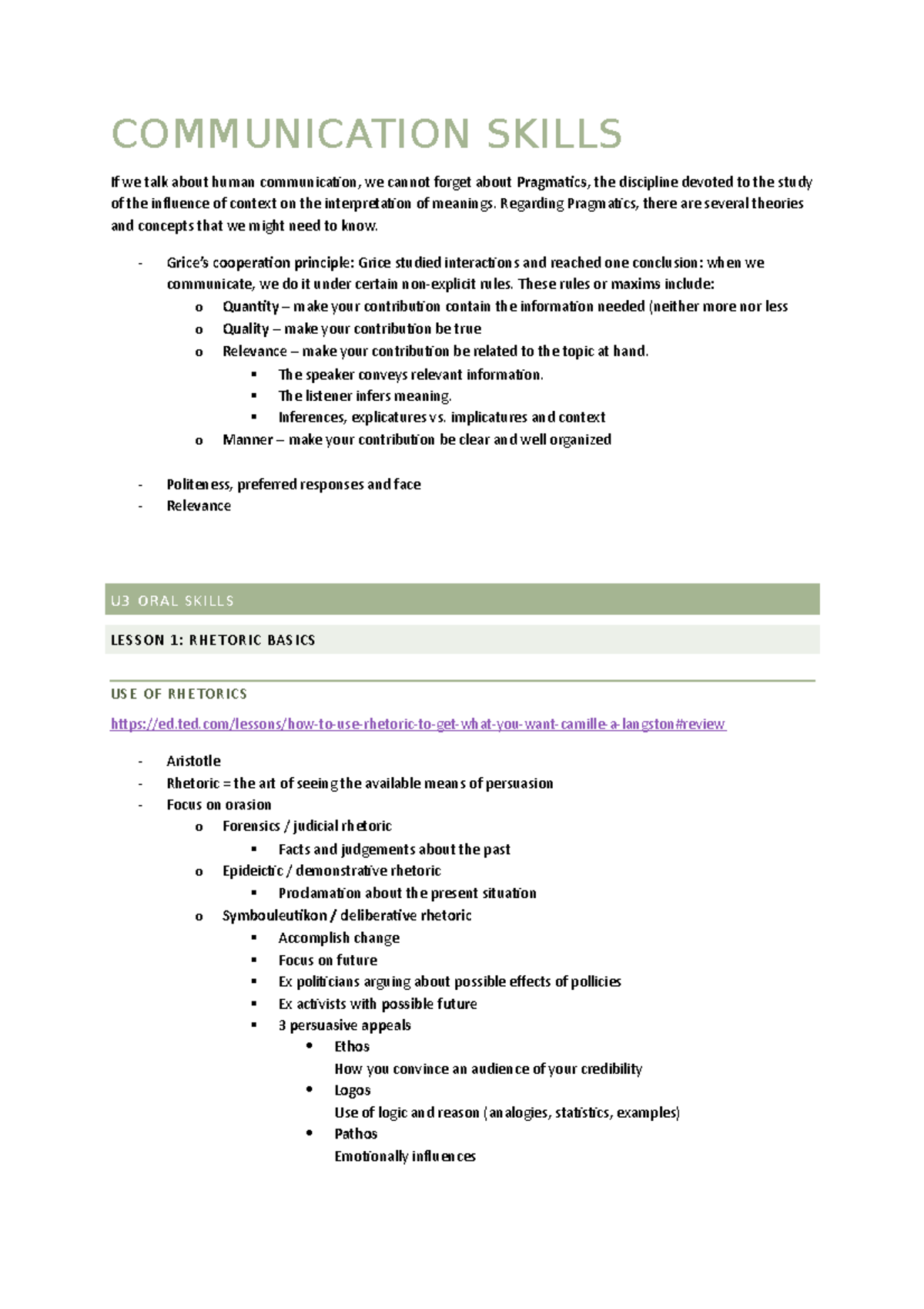 Comm skills final summary - COMMUNICATION SKILLS If we talk about human ...