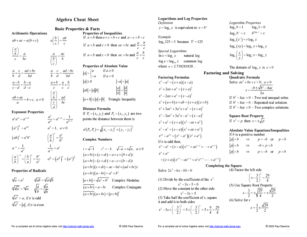 algebra-cheat-sheet-reduced-maths-for-engineer-for-a-complete-set-of-online-algebra-notes