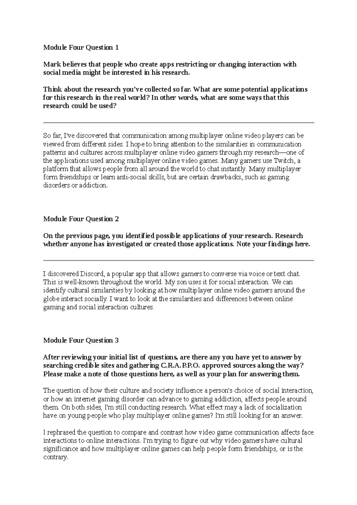 Flor Rivera SCS 200 Applied Social Sciences - Module Four Question 1 ...