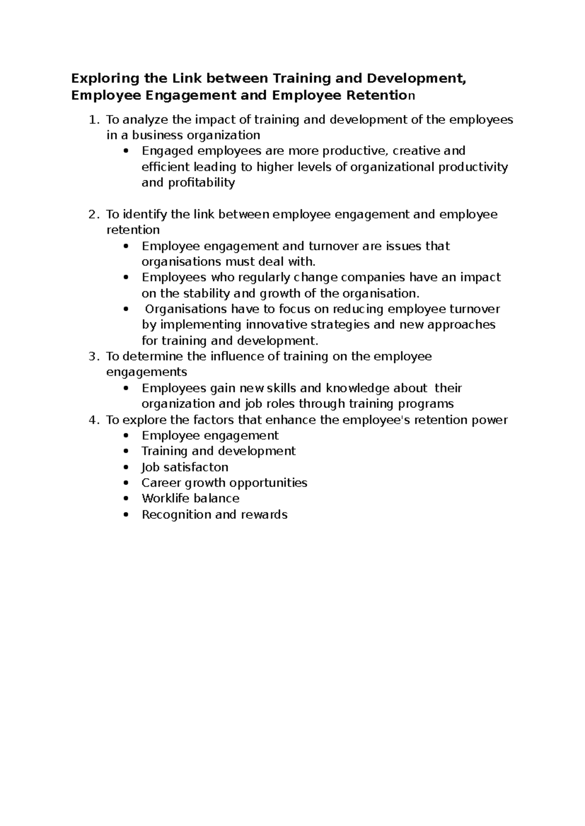 employee retention - Exploring the Link between Training and ...