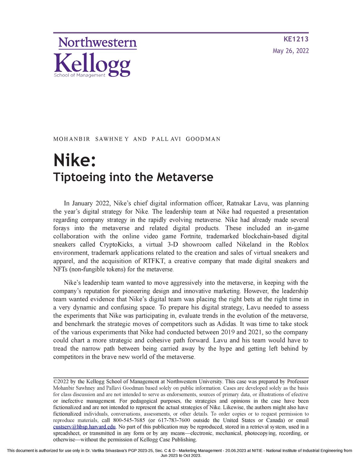 nike marketing case study