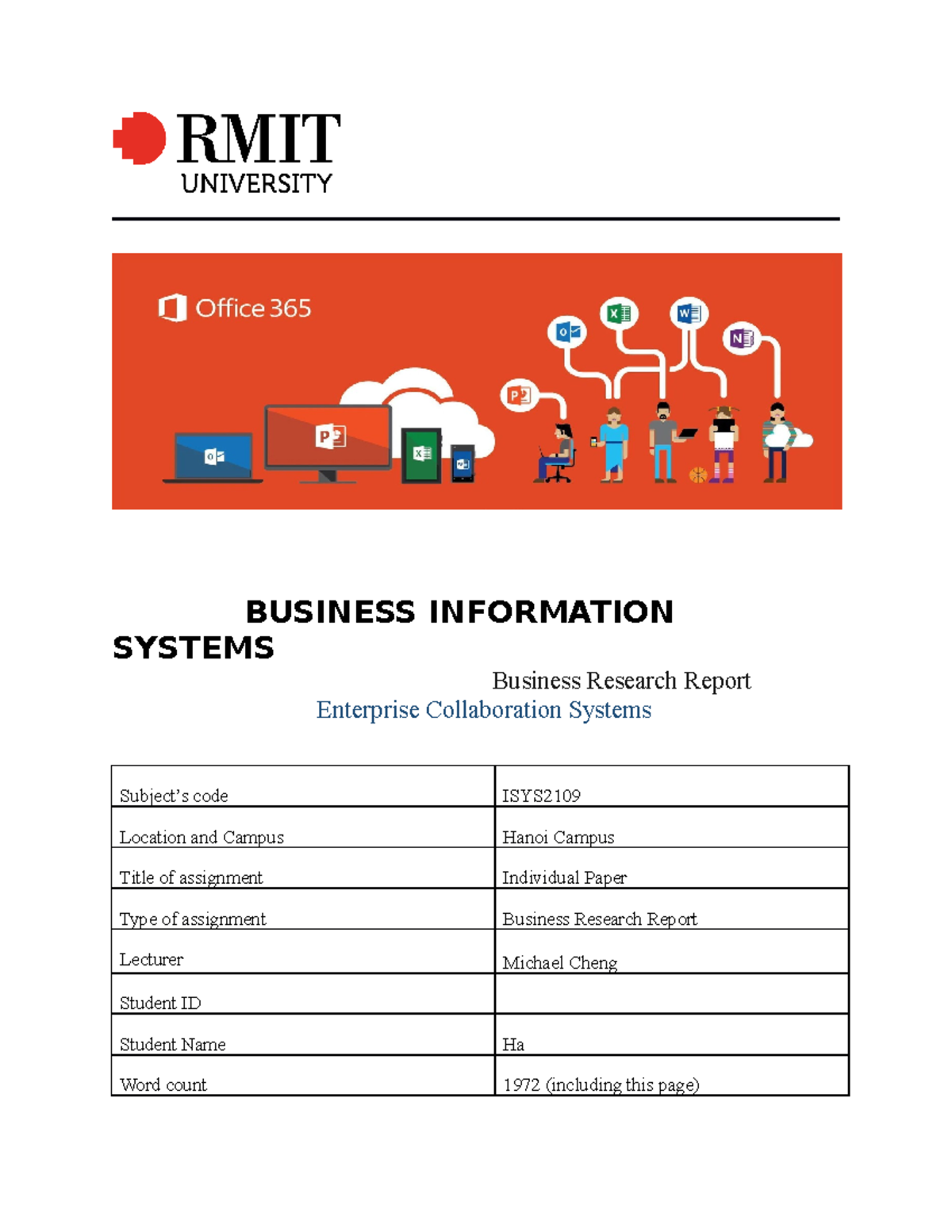 business information system assignment