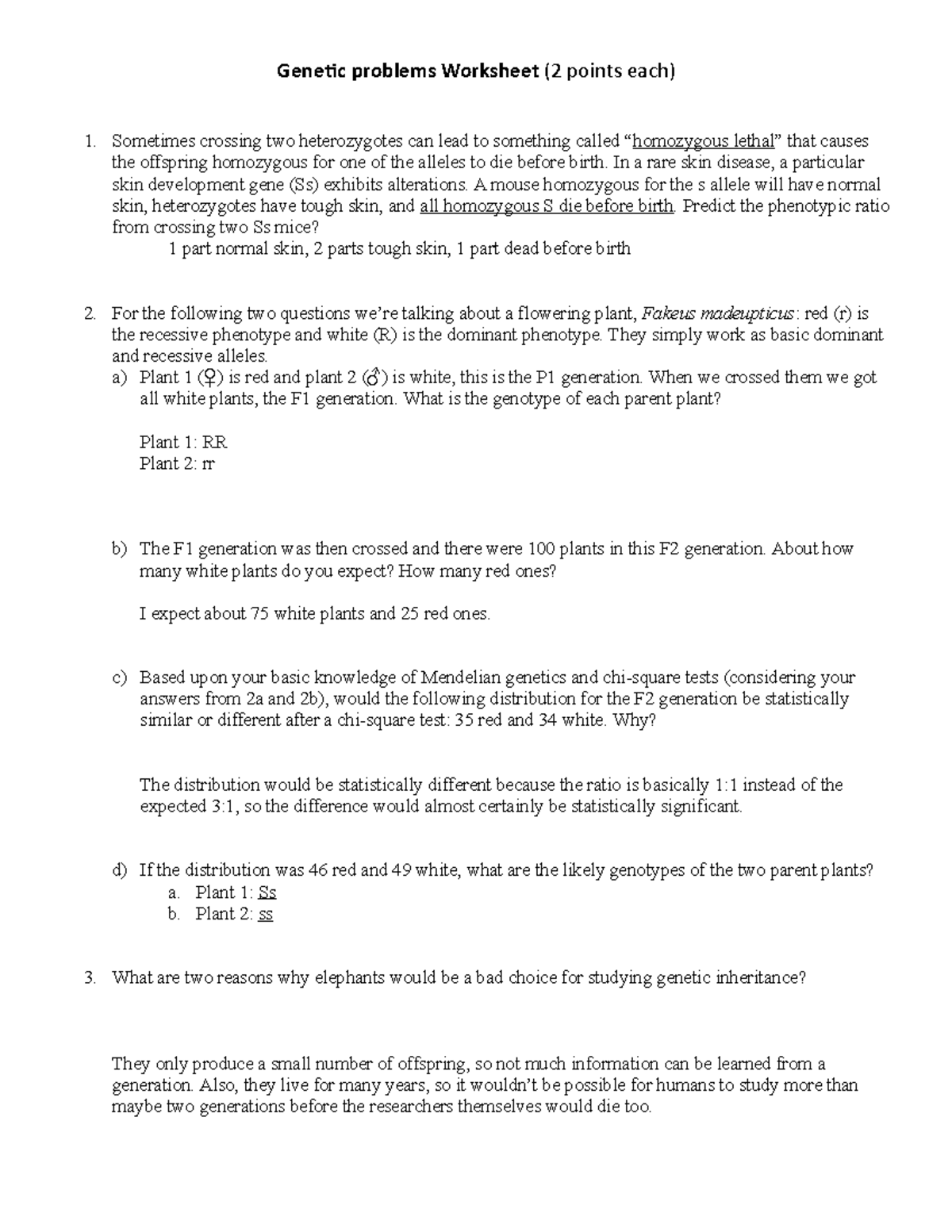 lecture assignment 2 genetics problems